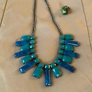 Blue Stone Necklace & Ring Combo